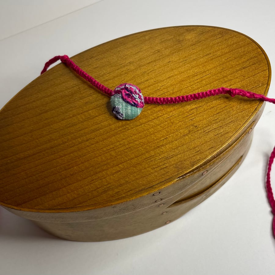 Hand embroidered bracelet