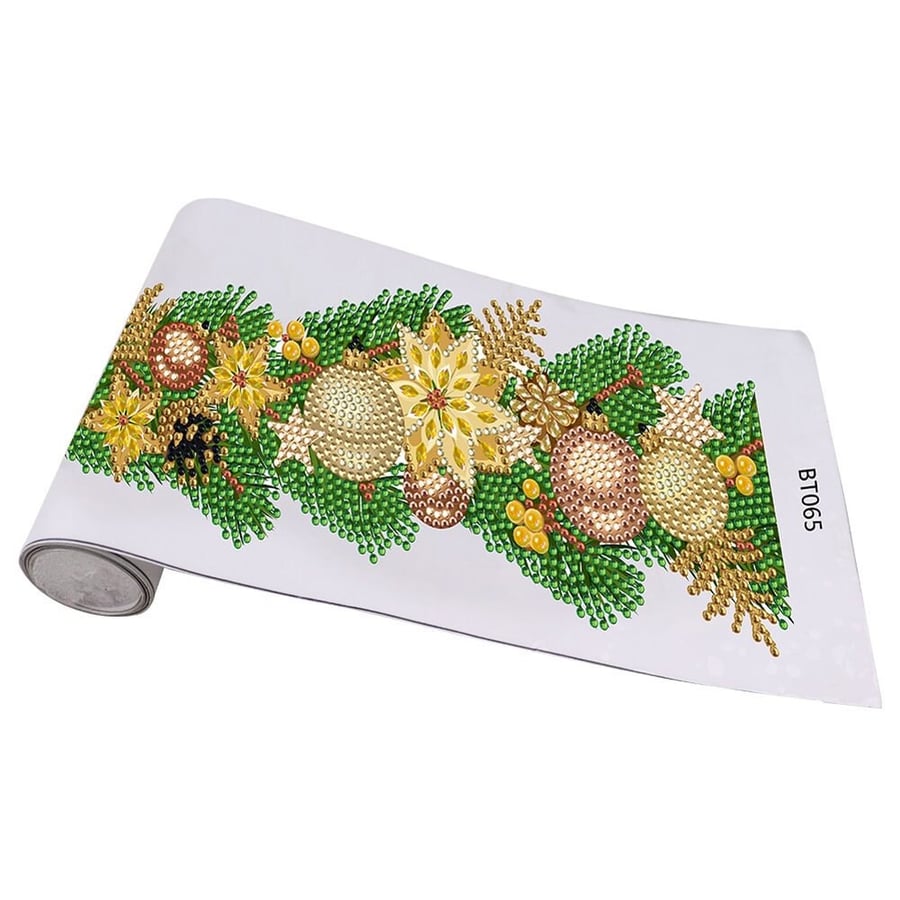 DIY Gold Floral Pinecone Christmas Gold Bauble Window Sticker Diamond Kit Embroi