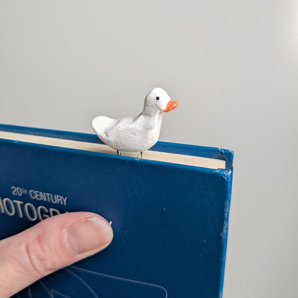 White Duck Paperclip Bookmark 