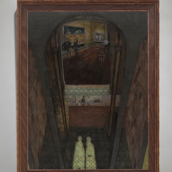 Saint Jerome in his gallery (after Antonello da Messina) oil painting on panel