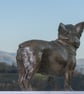 French Bulldog Lifting Paw Statue Large  Bronze Resin Garden Sculpture  - Image 5