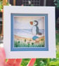 Mini Puffin Coastal Art, Handmade 3D Puffin Picture, One-of-a-Kind Seaside Gift - Image 2