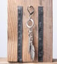 Silver feather earrings - long chain dangle stainless steel lever back earrings - Image 3