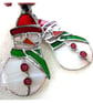 SOLD 241206 Snowman Christmas Tree Stained Glass Xmas decoration - Image 5