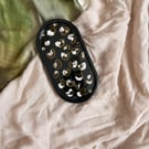 Animal print handmade black trinket tray