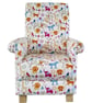 Jungle Boogie Fabric Adult Chair Safari Animals Nursery Armchair Lions Jungle - Image 1