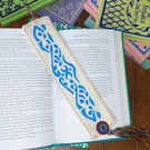 Silkscreen printed bookmark with Dorset button embelishment 