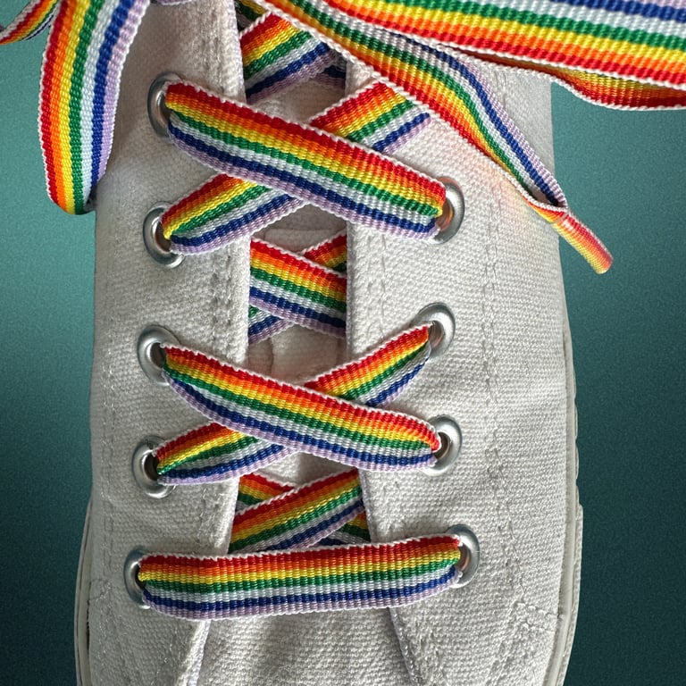 Rainbow Ribbon Shoelaces 115cm Decorative Laces for Trainers Free Delivery