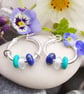 Amethyst Earrings, Purple Stone, Handmade, Silver Sleeper Hoops, Pebble, No.5 - Image 7