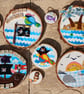Wooden fun alphabet art with first letter scrabble tile - F fish - Image 6