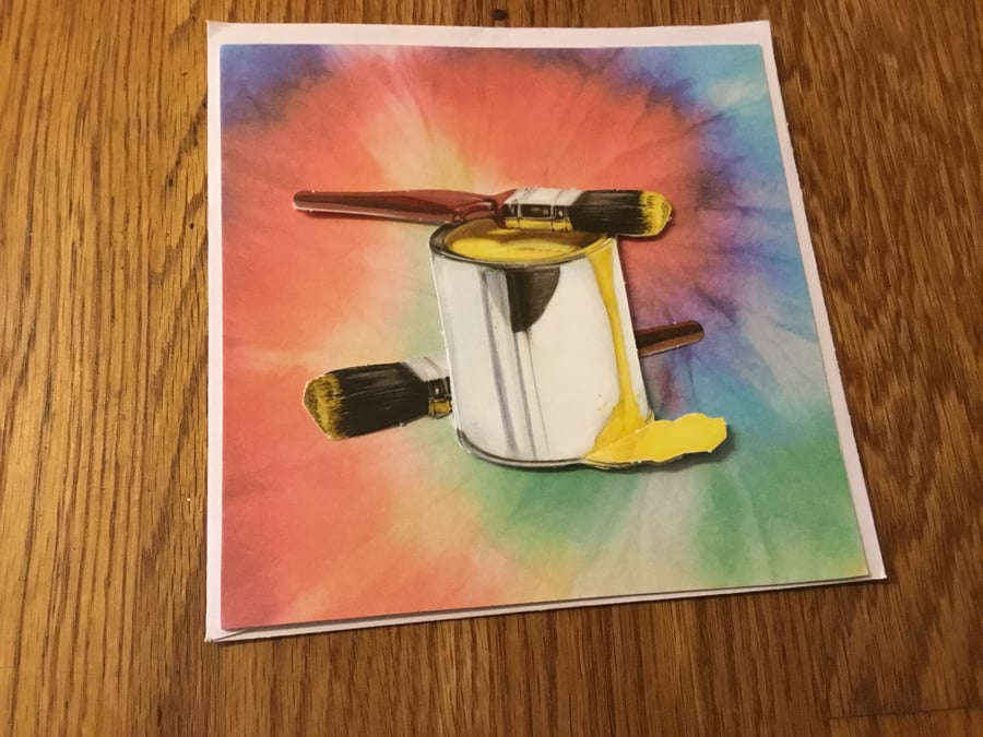 Paint pot decoupage card. Painting. Decorating. Ref 334