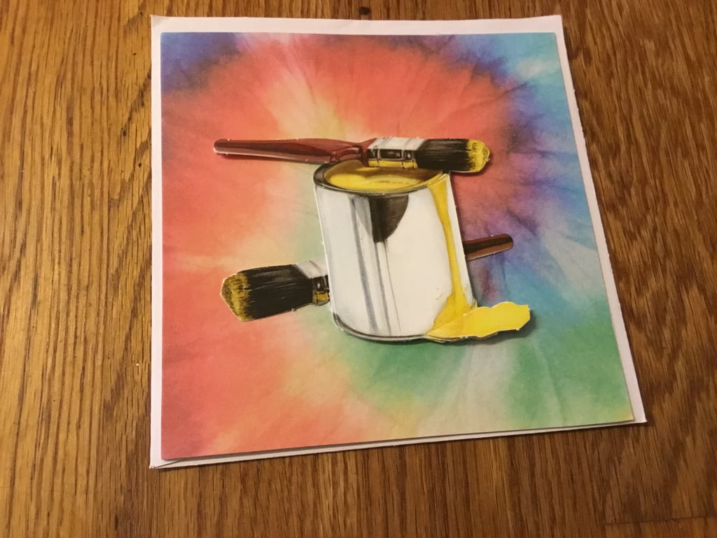 Paint pot decoupage card. Painting. Decorating. Ref 334