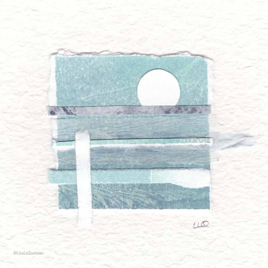 Original coastal inspired abstract minimalist collage no.19