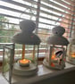 SALE ITEM! Tea-light lantern with decorated glass panels - Image 2