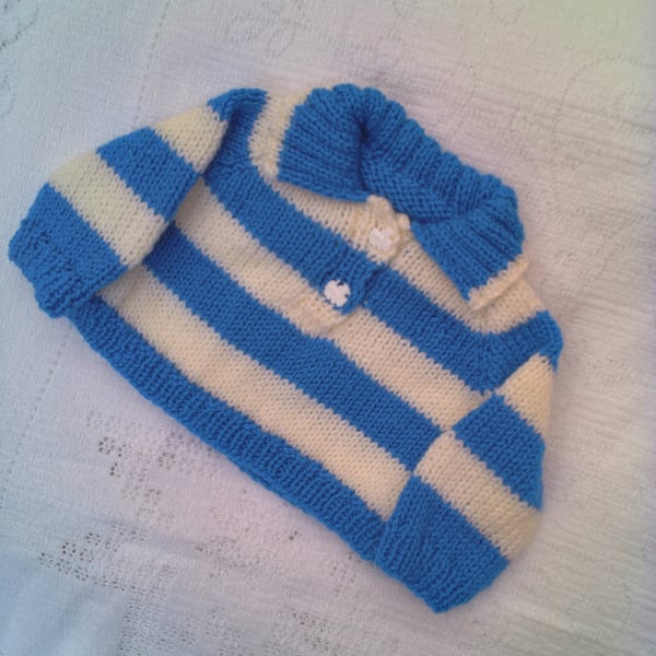 Baby's Blue and White Striped Jumper, Baby Shower Gift, Custom Make