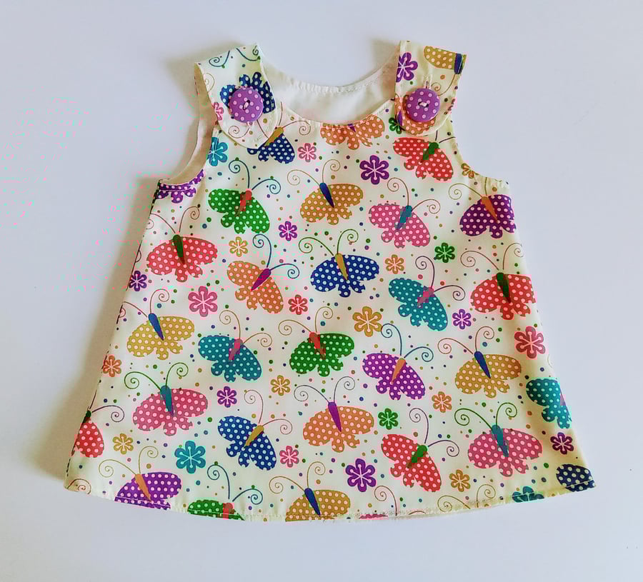 0-3 months dress, Summer dress, A Line dress, new baby, butterflies 