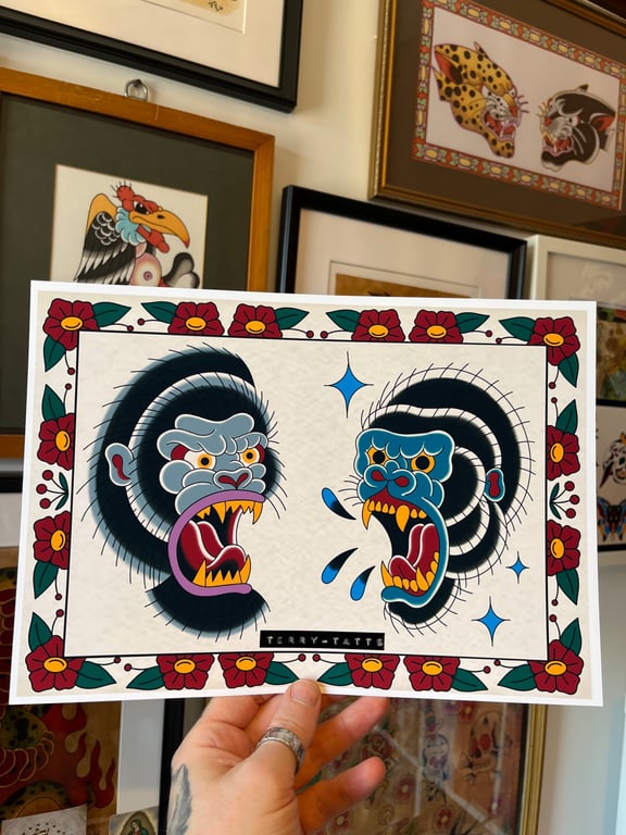 Traditional tattoo flash sheet A4 