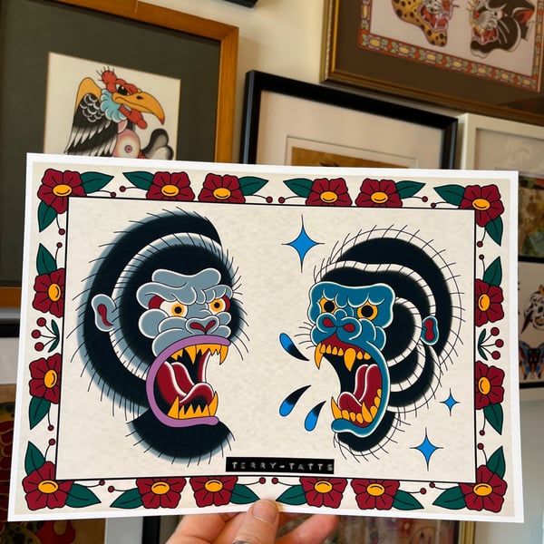 Traditional tattoo flash sheet A4 