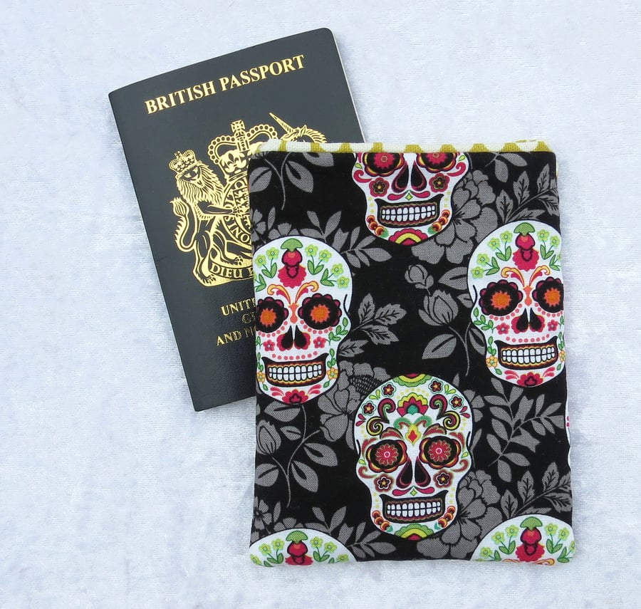 Passport Cover, passport pouch, skulls