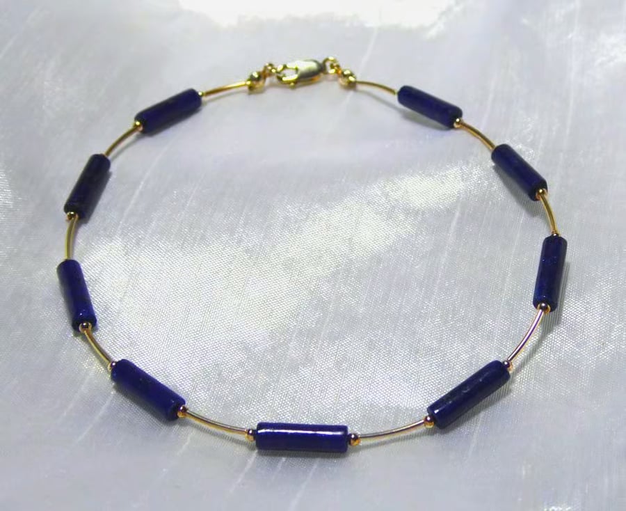 Lapis Lazuli & Sterling Silver Anklet