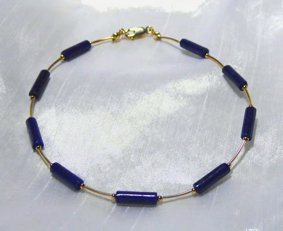 Lapis Lazuli & Sterling Silver Anklet