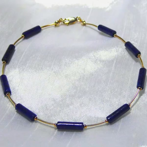 Lapis Lazuli & Sterling Silver Anklet