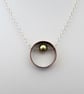 Copper and Silver Ring Pendant with Mobile Pearl Bead - Image 4