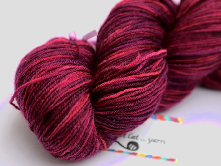 SALE: Sangria - Superwash Bluefaced Leicester 4 ply yarn