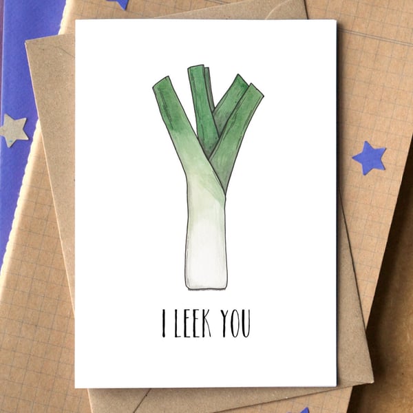 Funny "I Leek You" Card