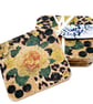 Four Yellow Rose and Skin Print Square Coasters - Image 3