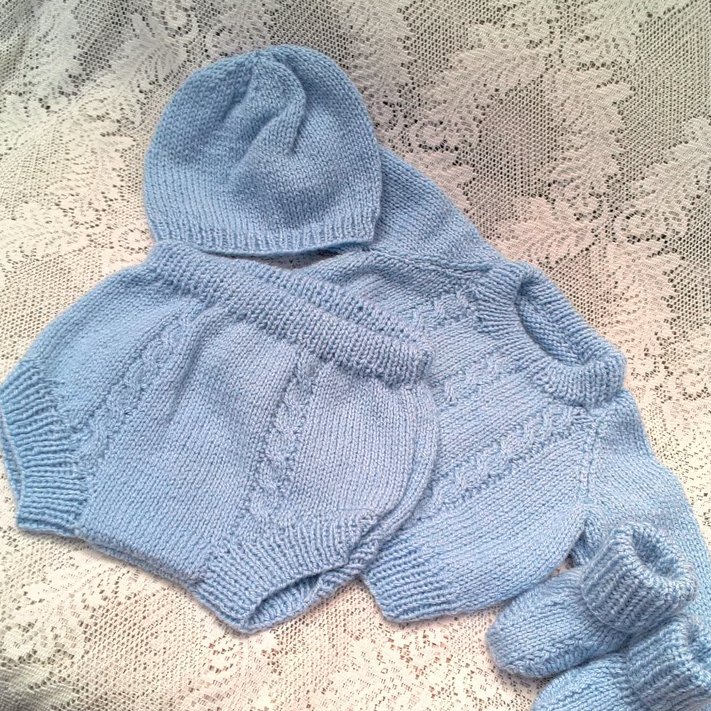 Baby Boy's Jumper Pants Hat and Booties Set, Baby Shower Gift, Custom Make