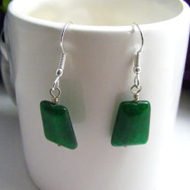 Green Agate Gemstone Earrings