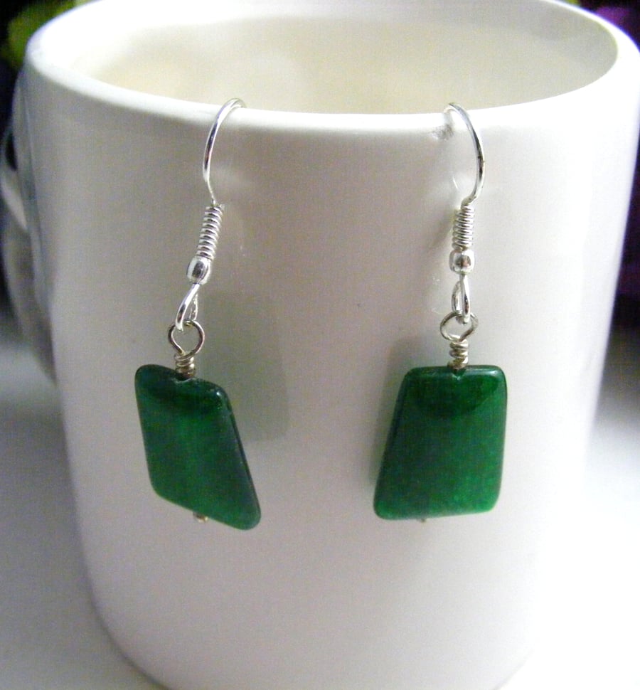 Green Agate Gemstone Earrings