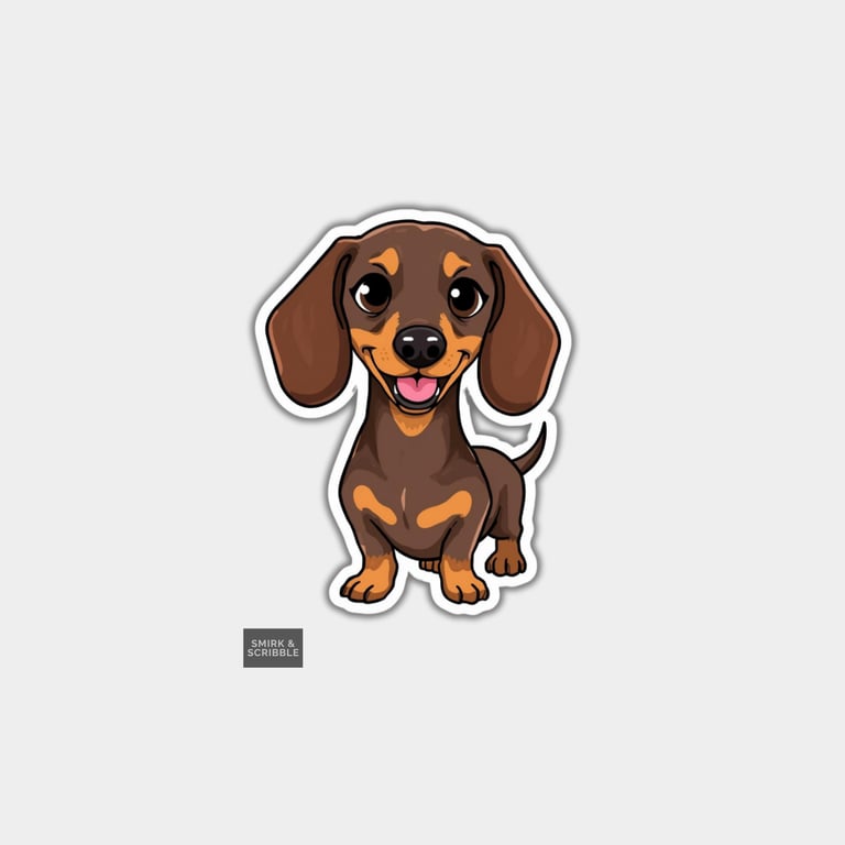 Funny Vinyl Sticker For Adults - Cute Dachshund Dog