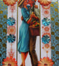 Picnic Dancing - Hand Crafted 3D Decoupage Greeting Card - Blank - 3295