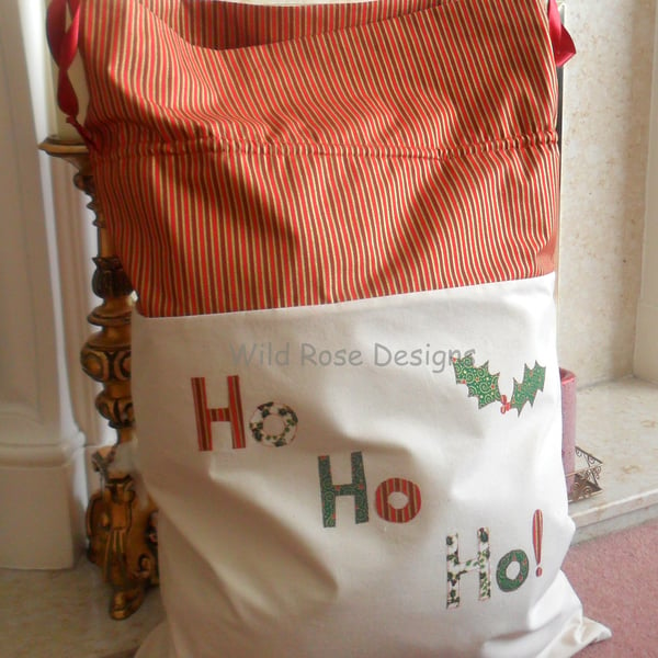 Large Calico Santa Sack    Reduced