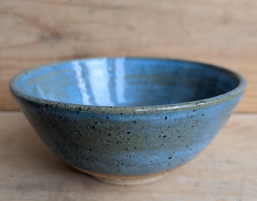 Small Scandi blue textured clay nibble bowl