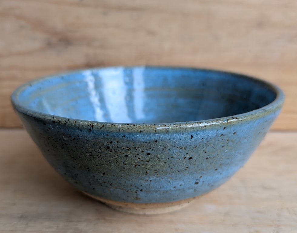 Small Scandi blue textured clay nibble bowl