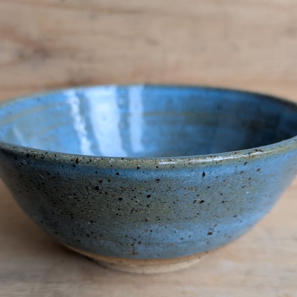 Small Scandi blue textured clay nibble bowl