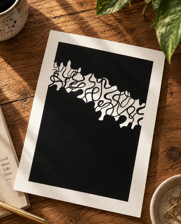 Squiggle Monochrome Abstract Art