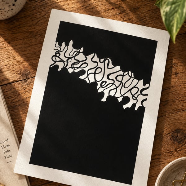 Squiggle Monochrome Abstract Art