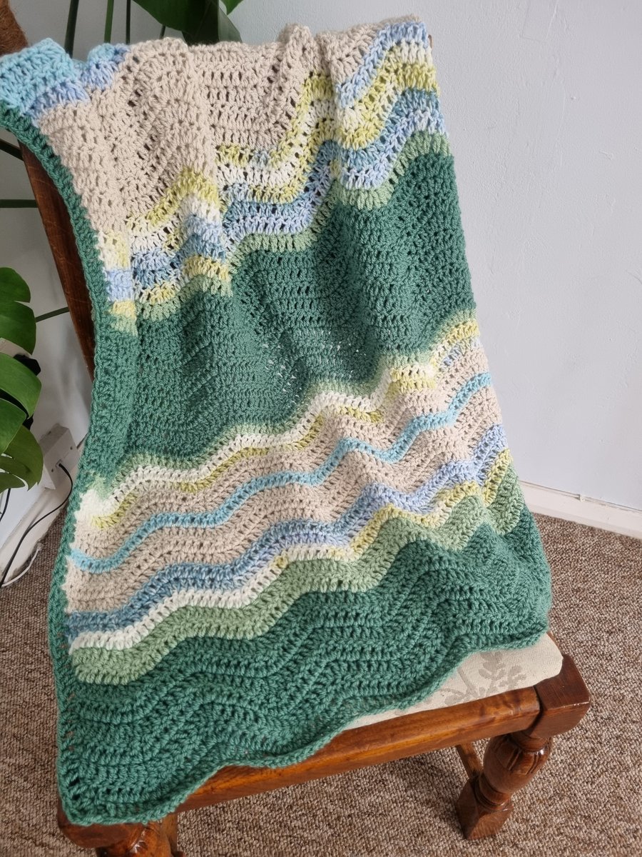 Hand made crochet blanket, baby blanket, pram, cot, car seat 