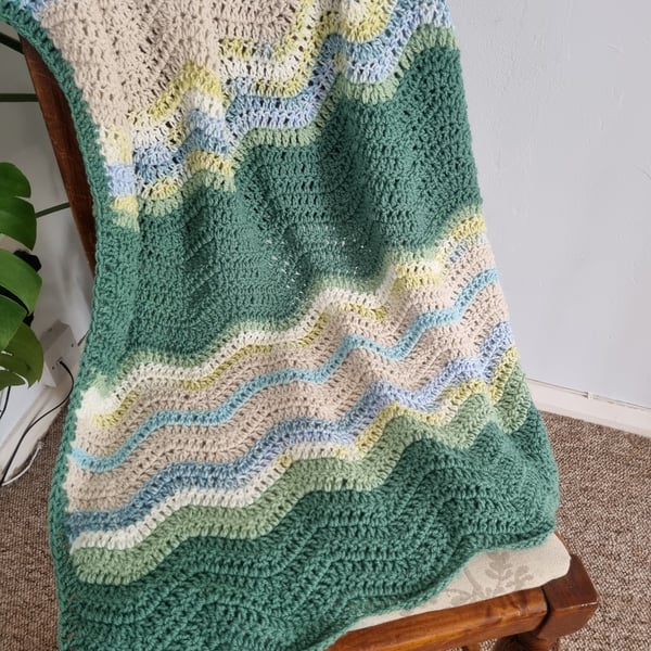 Hand made crochet blanket, baby blanket, pram, cot, car seat 
