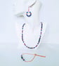 Blue Diamond Crystal Sparkle Necklace 18-20 Inch, Blue Crystal Jewellery Set - Image 1