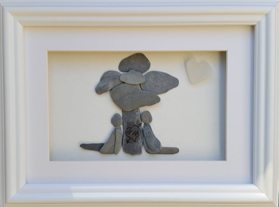 Pebble Art, Pebble Pictures, Anniversary Gift, Engagement Gift,