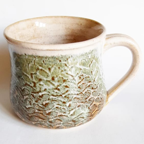 Grey Patterned Mug - Hand Thrown Stoneware Ceramic Mug