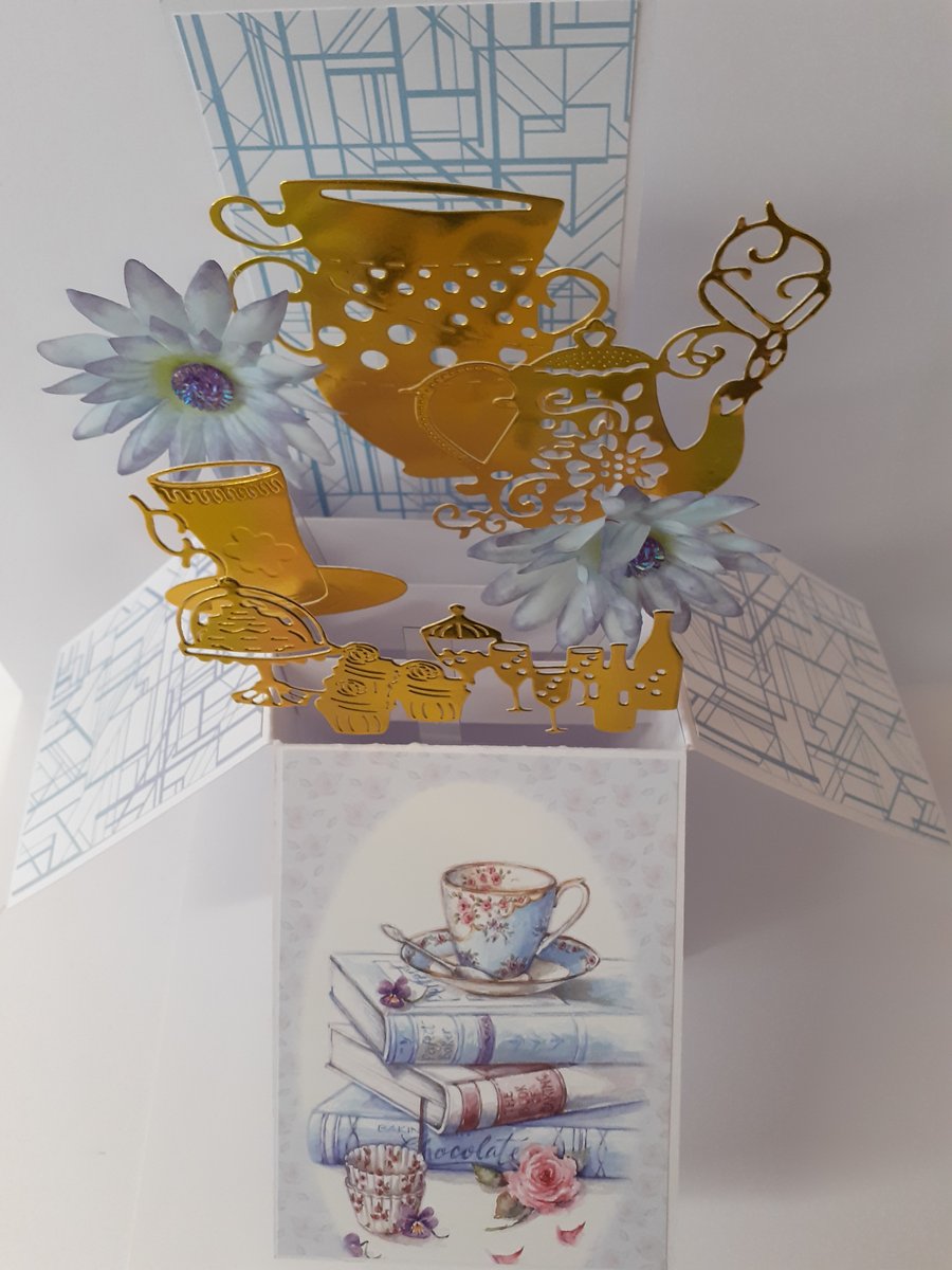 Ladies Birthday Card with Cups of tea