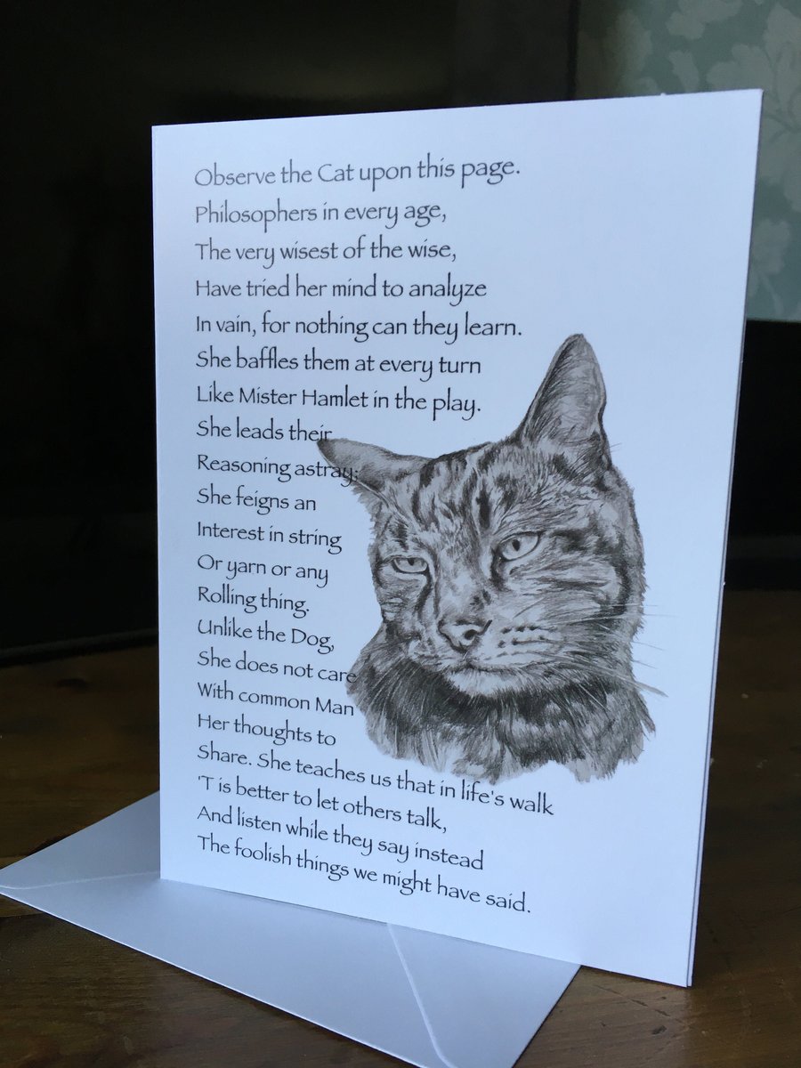 The Cat poem greetings card