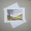 original art hand painted landscape greetings card ( ref FA 265 D1 )