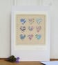 Mini hand-stitched Liberty Tana Lawn applique hearts - entitled 'Lots of Love'
